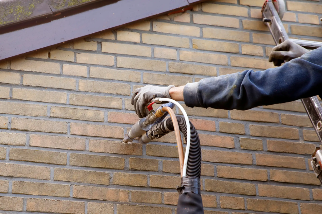 Isoleren van de spouwmuur met EPS-parels