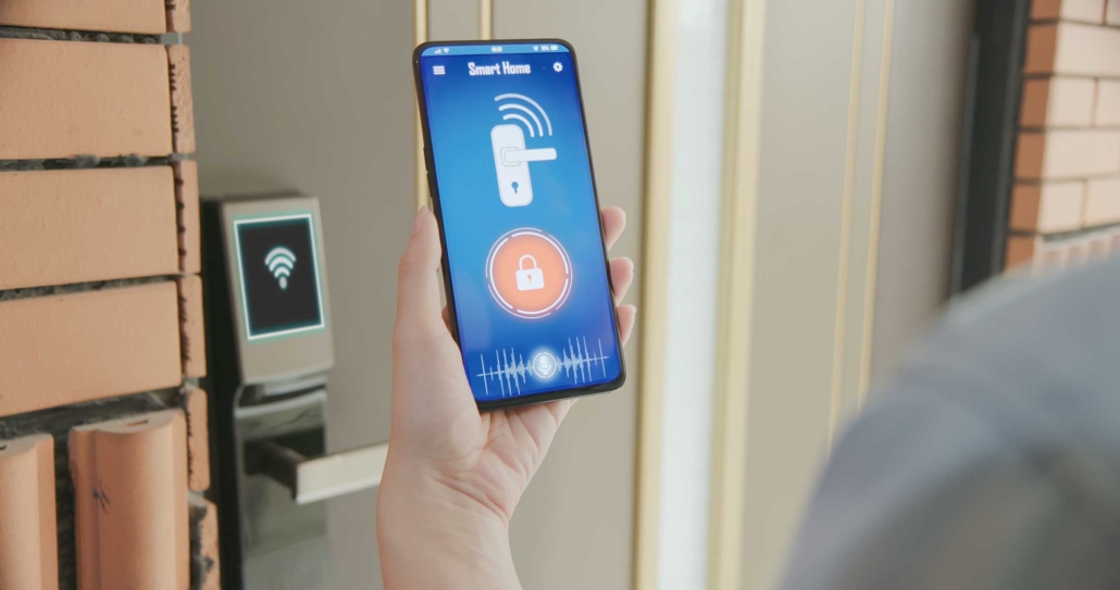 App op mobiele telefoon om een deur mee te openen.